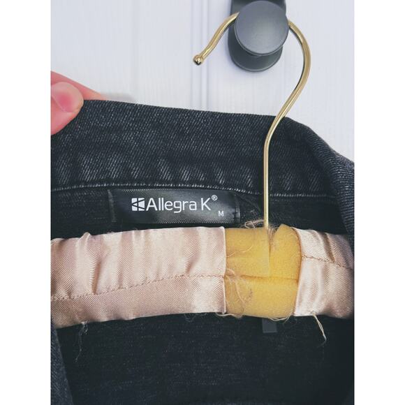 Fringe Cropped Distressed Y2K Denim Jacket Medium Western Raw Hem Grunge Retro - Picture 6 of 9